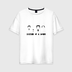 Женская футболка хлопок Oversize с принтом System of a down face в Новосибирске, 100% хлопок | свободный крой, круглый ворот, спущенный рукав, длина до линии бедер
 | system of a down