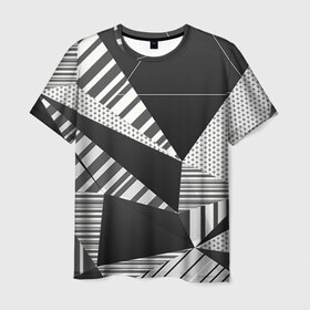 Мужская футболка 3D с принтом Геометрия в Новосибирске, 100% полиэфир | прямой крой, круглый вырез горловины, длина до линии бедер | геометрия | текстура | фигура