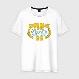 Мужская футболка хлопок с принтом Good Game CS GO GG в Новосибирске, 100% хлопок | прямой крой, круглый вырез горловины, длина до линии бедер, слегка спущенное плечо. | хорошая играgg cs_go good_game