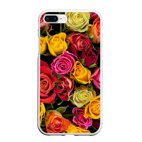 Чехол для iPhone 7Plus/8 Plus матовый с принтом Цветы в Новосибирске, Силикон | Область печати: задняя сторона чехла, без боковых панелей | Тематика изображения на принте: flower | девушкам | розы | цветочки | цветы