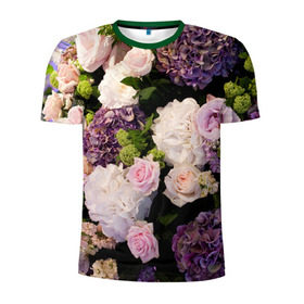 Мужская футболка 3D спортивная с принтом Цветы в Новосибирске, 100% полиэстер с улучшенными характеристиками | приталенный силуэт, круглая горловина, широкие плечи, сужается к линии бедра | flower | девушкам | розы | цветочки | цветы