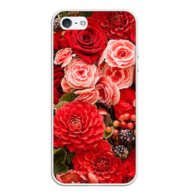 Чехол для iPhone 5/5S матовый с принтом Цветы в Новосибирске, Силикон | Область печати: задняя сторона чехла, без боковых панелей | flower | девушкам | розы | цветочки | цветы