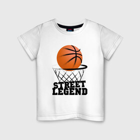 Детская футболка хлопок с принтом Баскетбол в Новосибирске, 100% хлопок | круглый вырез горловины, полуприлегающий силуэт, длина до линии бедер | Тематика изображения на принте: basketball | street legends