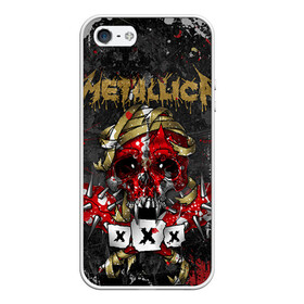 Чехол для iPhone 5/5S матовый с принтом METALLICA в Новосибирске, Силикон | Область печати: задняя сторона чехла, без боковых панелей | metallica | rock | металлика | рок