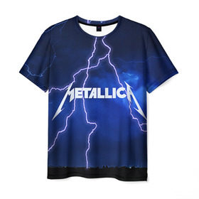 Мужская футболка 3D с принтом METALLICA в Новосибирске, 100% полиэфир | прямой крой, круглый вырез горловины, длина до линии бедер | metallica | rock | металлика | рок