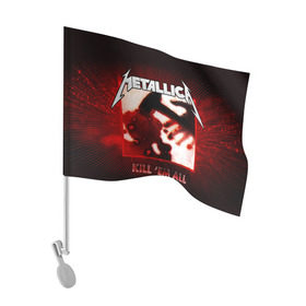 Флаг для автомобиля с принтом METALLICA в Новосибирске, 100% полиэстер | Размер: 30*21 см | metallica | rock | металлика | рок