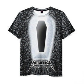 Мужская футболка 3D с принтом METALLICA в Новосибирске, 100% полиэфир | прямой крой, круглый вырез горловины, длина до линии бедер | металлика