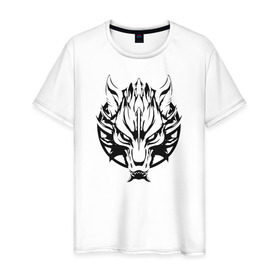 Мужская футболка хлопок с принтом Демон волк в Новосибирске, 100% хлопок | прямой крой, круглый вырез горловины, длина до линии бедер, слегка спущенное плечо. | волк демонволк