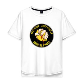 Мужская футболка хлопок Oversize с принтом Easy peasy lemon squezy в Новосибирске, 100% хлопок | свободный крой, круглый ворот, “спинка” длиннее передней части | Тематика изображения на принте: 
