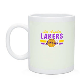 Кружка с принтом Los Angeles Lakers в Новосибирске, керамика | объем — 330 мл, диаметр — 80 мм. Принт наносится на бока кружки, можно сделать два разных изображения | Тематика изображения на принте: basketball | lakers | баскетболл | лос анджелес | нба