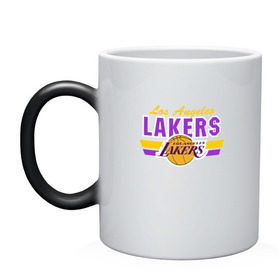 Кружка хамелеон с принтом Los Angeles Lakers в Новосибирске, керамика | меняет цвет при нагревании, емкость 330 мл | basketball | lakers | баскетболл | лос анджелес | нба