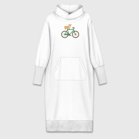 Платье удлиненное хлопок с принтом Корги на велосипеде в Новосибирске,  |  | велосипед | корги | собака