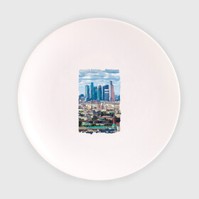 Тарелка с принтом Москва-Сити в Новосибирске, фарфор | диаметр - 210 мм
диаметр для нанесения принта - 120 мм | moscow | moscow city | москва | россия