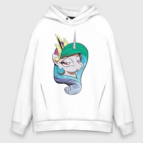 Мужское худи Oversize хлопок с принтом Princess Celestia в Новосибирске, френч-терри — 70% хлопок, 30% полиэстер. Мягкий теплый начес внутри —100% хлопок | боковые карманы, эластичные манжеты и нижняя кромка, капюшон на магнитной кнопке | celestia | mlp | pony | unicorn | пони | селестия