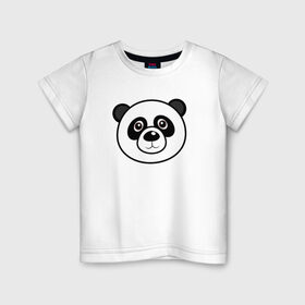 Детская футболка хлопок с принтом Панда в Новосибирске, 100% хлопок | круглый вырез горловины, полуприлегающий силуэт, длина до линии бедер | 