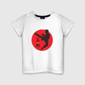 Детская футболка хлопок с принтом Джиу-джитсу в Новосибирске, 100% хлопок | круглый вырез горловины, полуприлегающий силуэт, длина до линии бедер | боевые искусства | джиу джитсуджиу джитсу | самурай | япония
