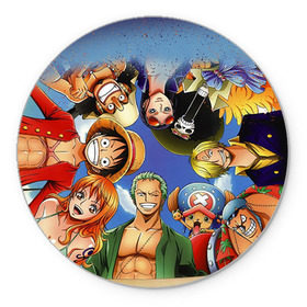 Коврик круглый с принтом One Piece в Новосибирске, резина и полиэстер | круглая форма, изображение наносится на всю лицевую часть | anime | one piece | аниме | ван пис