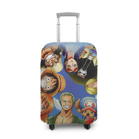 Чехол для чемодана 3D с принтом One Piece в Новосибирске, 86% полиэфир, 14% спандекс | двустороннее нанесение принта, прорези для ручек и колес | anime | one piece | аниме | ван пис