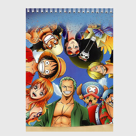 Скетчбук с принтом One Piece в Новосибирске, 100% бумага
 | 48 листов, плотность листов — 100 г/м2, плотность картонной обложки — 250 г/м2. Листы скреплены сверху удобной пружинной спиралью | anime | one piece | аниме | ван пис