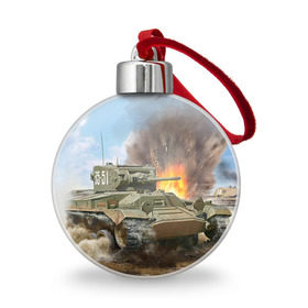 Ёлочный шар с принтом Танк в Новосибирске, Пластик | Диаметр: 77 мм | армия | войска | сила | танк | танки | танкист | танковые войска