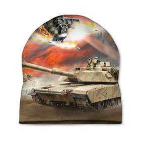 Шапка 3D с принтом Танк в Новосибирске, 100% полиэстер | универсальный размер, печать по всей поверхности изделия | армия | войска | сила | танк | танки | танкист | танковые войска
