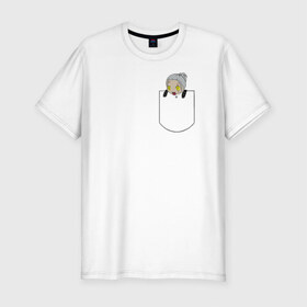 Мужская футболка премиум с принтом Geralt of Pocket в Новосибирске, 92% хлопок, 8% лайкра | приталенный силуэт, круглый вырез ворота, длина до линии бедра, короткий рукав | geralt of pocket ведьмак 3 witcher