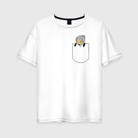 Женская футболка хлопок Oversize с принтом Geralt of Pocket в Новосибирске, 100% хлопок | свободный крой, круглый ворот, спущенный рукав, длина до линии бедер
 | geralt of pocket ведьмак 3 witcher