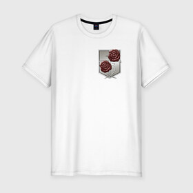 Мужская футболка премиум с принтом Роза в Новосибирске, 92% хлопок, 8% лайкра | приталенный силуэт, круглый вырез ворота, длина до линии бедра, короткий рукав | 