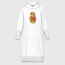 Платье удлиненное хлопок с принтом Матрёшка хохлома в Новосибирске,  |  | матрёшка | матрёшка хохломахохлома | орнамент | узор