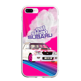 Чехол для iPhone 7Plus/8 Plus матовый с принтом Subaru в Новосибирске, Силикон | Область печати: задняя сторона чехла, без боковых панелей | drag | eat | ej20 | forester | jdm | rainbow | sf5 | sleep | subaru | субару | супердрифтбитва | форестер