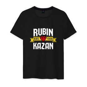 Мужская футболка хлопок с принтом Рубин Казань white в Новосибирске, 100% хлопок | прямой крой, круглый вырез горловины, длина до линии бедер, слегка спущенное плечо. | kazan | rubin | казнь | рубин