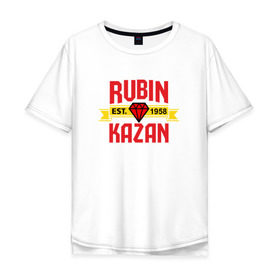 Мужская футболка хлопок Oversize с принтом Рубин Казань red в Новосибирске, 100% хлопок | свободный крой, круглый ворот, “спинка” длиннее передней части | kazan | rubin | казань | рубин