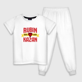 Детская пижама хлопок с принтом Рубин Казань red в Новосибирске, 100% хлопок |  брюки и футболка прямого кроя, без карманов, на брюках мягкая резинка на поясе и по низу штанин
 | kazan | rubin | казань | рубин