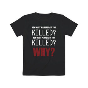 Детская футболка хлопок с принтом Killer Questions в Новосибирске, 100% хлопок | круглый вырез горловины, полуприлегающий силуэт, длина до линии бедер | Тематика изображения на принте: 