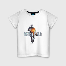 Детская футболка хлопок с принтом Battlefield 4 в Новосибирске, 100% хлопок | круглый вырез горловины, полуприлегающий силуэт, длина до линии бедер | Тематика изображения на принте: логотип battlefield 4bf battlefield