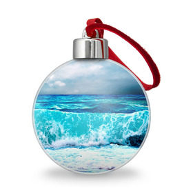 Ёлочный шар с принтом Волны в Новосибирске, Пластик | Диаметр: 77 мм | берег | вода | волны | море | пейзаж | прилив