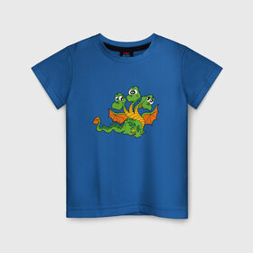 Детская футболка хлопок с принтом Змей Горыныч в Новосибирске, 100% хлопок | круглый вырез горловины, полуприлегающий силуэт, длина до линии бедер | дети | змей горыныч | змей горынычдракон