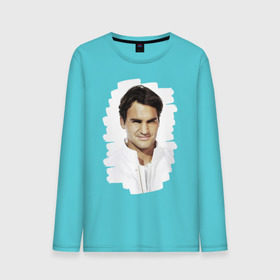 Мужской лонгслив хлопок с принтом Roger Federer в Новосибирске, 100% хлопок |  | Тематика изображения на принте: roger federer | роджер федерер | теннис | чемпион