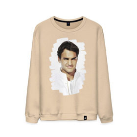 Мужской свитшот хлопок с принтом Roger Federer в Новосибирске, 100% хлопок |  | Тематика изображения на принте: roger federer | роджер федерер | теннис | чемпион
