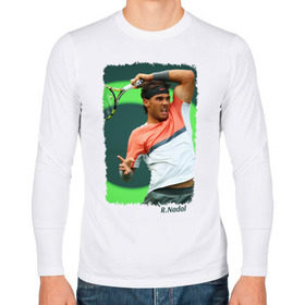 Мужской лонгслив хлопок с принтом Rafael Nadal в Новосибирске, 100% хлопок |  | Тематика изображения на принте: rafael nadal | рафаэль надаль | теннис | чемпион