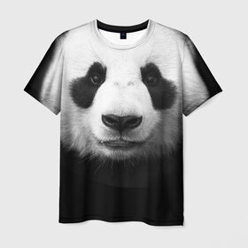 Мужская футболка 3D с принтом Панда в Новосибирске, 100% полиэфир | прямой крой, круглый вырез горловины, длина до линии бедер | панда
