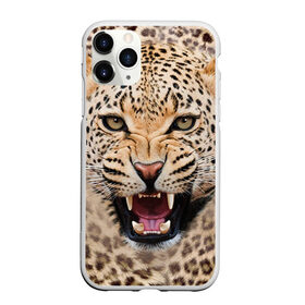 Чехол для iPhone 11 Pro матовый с принтом Леопард в Новосибирске, Силикон |  | животные | зубы | киса | киска | кошка | леопард | оскал