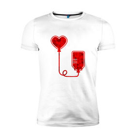 Мужская футболка премиум с принтом Донор крови в Новосибирске, 92% хлопок, 8% лайкра | приталенный силуэт, круглый вырез ворота, длина до линии бедра, короткий рукав | донор кровидонор | кровь | сердце