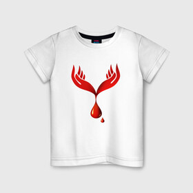 Детская футболка хлопок с принтом Донор крови в Новосибирске, 100% хлопок | круглый вырез горловины, полуприлегающий силуэт, длина до линии бедер | 