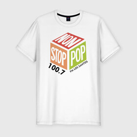 Мужская футболка премиум с принтом Non Stop Pop в Новосибирске, 92% хлопок, 8% лайкра | приталенный силуэт, круглый вырез ворота, длина до линии бедра, короткий рукав | 