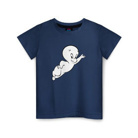 Детская футболка хлопок с принтом Casper в Новосибирске, 100% хлопок | круглый вырез горловины, полуприлегающий силуэт, длина до линии бедер | каспер | касперприведение | охотники за приведениями