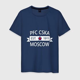 Мужская футболка хлопок с принтом ЦСКА Москва 1911 в Новосибирске, 100% хлопок | прямой крой, круглый вырез горловины, длина до линии бедер, слегка спущенное плечо. | цска