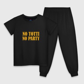 Детская пижама хлопок с принтом No Totti, No party в Новосибирске, 100% хлопок |  брюки и футболка прямого кроя, без карманов, на брюках мягкая резинка на поясе и по низу штанин
 | franchesco | roma | totti | рома | тотти