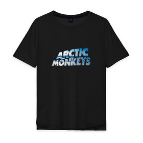 Мужская футболка хлопок Oversize с принтом Arctic Monkeys ice в Новосибирске, 100% хлопок | свободный крой, круглый ворот, “спинка” длиннее передней части | 