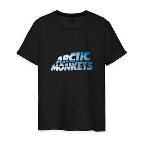 Мужская футболка хлопок с принтом Arctic Monkeys ice в Новосибирске, 100% хлопок | прямой крой, круглый вырез горловины, длина до линии бедер, слегка спущенное плечо. | 